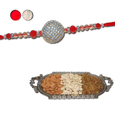 "RAKHIS -AD 4170 A (Single Rakhi), Dryfruit Thali - code RD200 - Click here to View more details about this Product